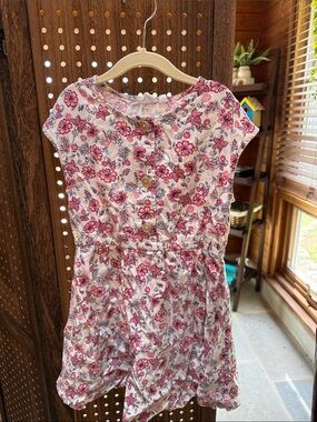GAP Pink Floral Button-Front Casual Dress